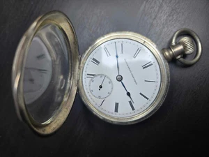 Elgin 18s 11j key wind & set Coin Silver Pocket Watch c.1885 running Mod 1 Gr 13 - Picture 1 of 12