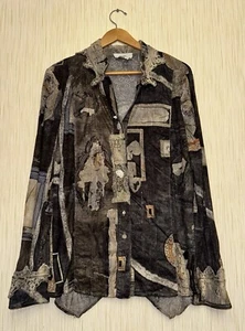 elisa cavaletti Shirt Blouse Button Up Printed - Picture 1 of 11