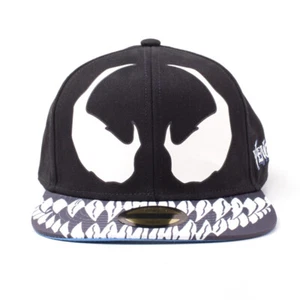 MARVEL COMICS Venom Mask Glow-in-the Dark Snapback Baseball Cap, Black/White - Picture 1 of 4