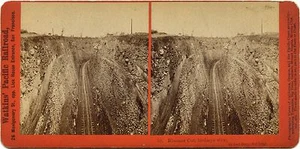 C.P.R.R Hart/Watkins series # 10 Bloomer Cut from Flume looking west 1860's - Bild 1 von 2
