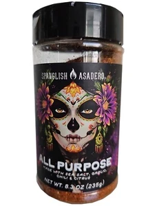 Spanglish Asadero All Purpose Seasoning Garlic Sea Salt Garlic Chili Citrus 8.3 - Picture 1 of 2