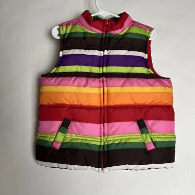 Chaleco acolchado Crazy 8 niñas rayas brillantes talla 4-5 años Foto 1 de 4