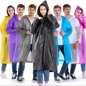 Unisex Adult Raincoat Waterproof Rain Coat Hooded Jacket Poncho Rainwear Camping - Picture 1 of 35