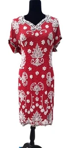 Vintage 20s Inspired Elegant Silk Floral Beaded Holiday Flapper Dress Size 12 - Picture 1 of 9