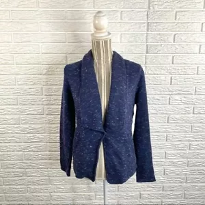 Caslon gesprenkelte blaue Strickjacke mit Kragen Größe Small - Bild 1 von 6
