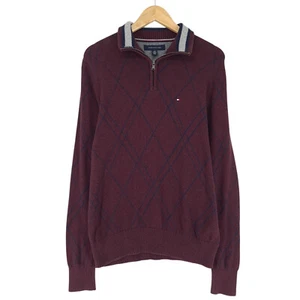 Vintage Tommy Hilfiger Pullover Herren Argyle Rautenmuster Ne9 Größe S - Bild 1 von 7