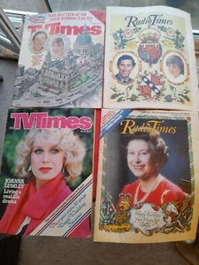 4 Radio TV Times Magazines 1981 Royal Wedding Charles Diana 1986 Queen Elizabeth - Picture 1 of 6