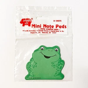 NIP Vintage 1987 Shapes Etc. Green Frog Toad Mini Note Pads 35 Sheets - Picture 1 of 3