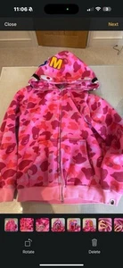 A Bathing Ape Bape Hoodie Shark Pattern, Size S, Pink - Picture 1 of 8