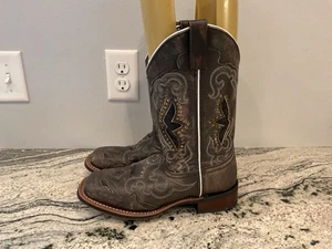 LN Laredo Mujer Gris Hechizado Piel de Cabra Botas de Vaquero Mujer 9 - Imagen 1 de 11