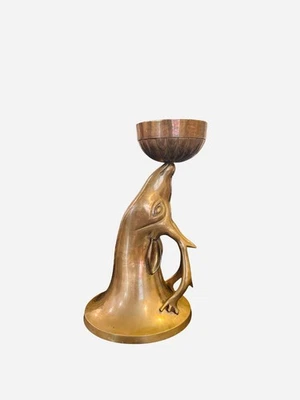 Brass Deer Head Centerpiece Needing to be Rescued - image 1 of 4