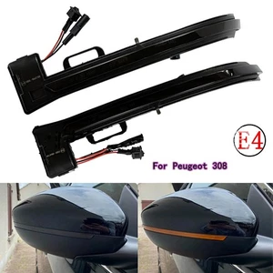 Pair Rearview Side Mirror Turn Signal Light for Peugeot 308 - Picture 1 of 4