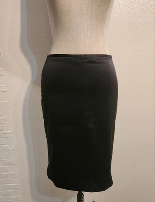 White House Black Market Black Satin Pencil Straight Skirt Size 0 - Image 1 of 4