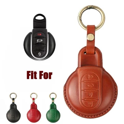 Funda protectora de cuero genuino para llavero de coche para BMW MINI Cooper Clubman R55 F54 Foto 1 de 4
