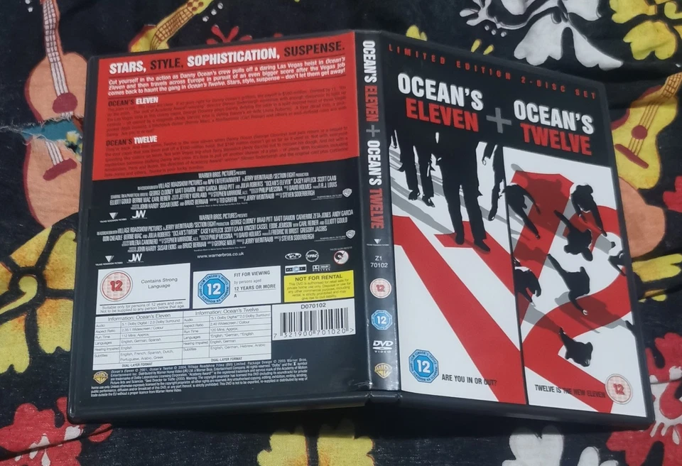 Ocean's Eleven & Twelve DVD Limited Edition 2-Disc Crime Action Movie Set - Image 1 of 1