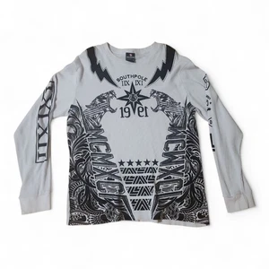 Vintage Southpole X Affliction Herren Thermo Größe Large weiß Langarm Y2K - Bild 1 von 4