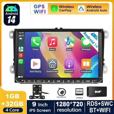 DAB+ Für VW GOLF 5 6 Touran EOS Tiguan Polo Android 14 Carplay Autoradio GPS NAV - Bild 1 von 4