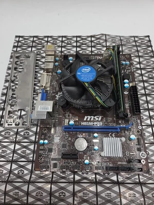 MSI H81M-P33 Motherboard + Intel i7 4790 3.6GHz CPU + 8GB DDR3 RAM mATX LGA1150 - Image 1 of 3