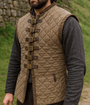 Gambesón medieval sin mangas, acolchado bajo armadura para protección corporal, mangas Foto 1 de 4