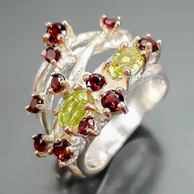 Fine Art Natural Peridot Ring 925 Sterling Silver Size 5.5 /R418429 - Image 1 of 4