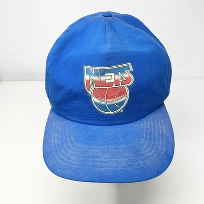 Винтажная мужская бейсболка New Jersey Nets бейсболка с застежкой сзади синяя NBA ретро 90-е - Изображение 1 из 4