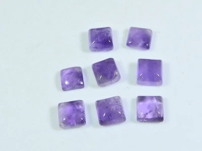 8X8MM Natural Amethst Ring Size Square Cabochon Loose Gemstone 8 Pcs Lot - Image 1 of 4