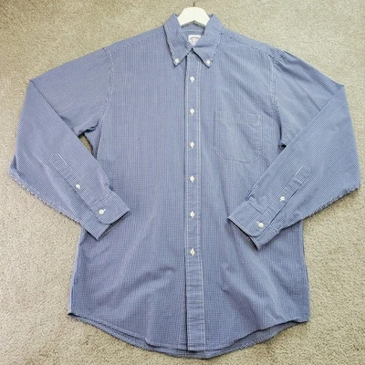 Brooks Brothers Button Down Shirt Mens 15.5/35 Blue Gingham Check Long Sleeve - Image 1 of 4