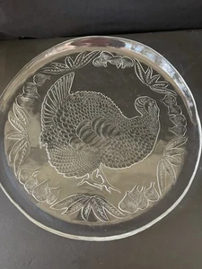 IVV mundgeblasene Glas geprägte Truthahn Platte Italien - Bild 1 von 3