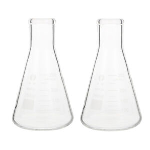 2 Pcs Glas Erlenmeyer-Kolben Flasche Erlenmeyerkolben Chemie