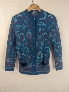 Vtg J. Tiktiner Cardigan Sweater Mohair Wool Unique Design Size 16 Bergdorf - Picture 1 of 11