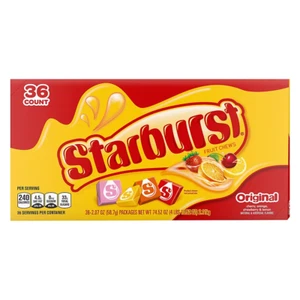 Starburst Original Fruit Chews Candy, 2.07 Ounce (36 Single Packs)NO SHIP TO CA - Picture 1 of 5