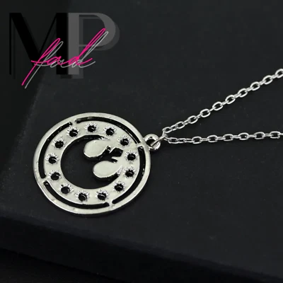 Collar Colgante Star Wars Plata Alianza Rebelde Logo Dije Collar Eslabón Cadena Foto 1 de 4