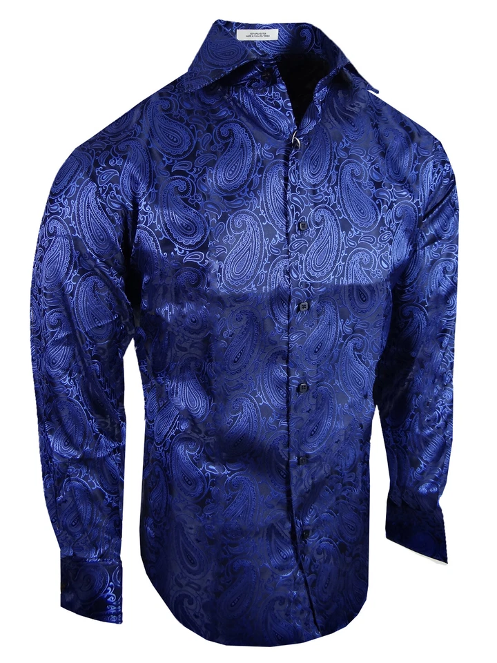 Dress Shirt Mens Event Floral Paisley Patterns Sheen French Cuff by Leonardi - Image 1 of 2