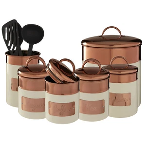 Prescott Storage Containers Tea Coffee Sugar Canister Jars Bread Bin Biscuit Tin - Picture 1 of 19