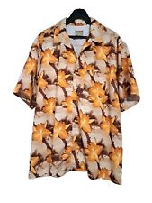 Vtg Quiksilver Shirt Aloha Hawaiian Style Orchid Print Mens Size L Polyester 