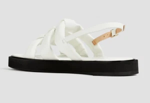 $298 FRAME Le Weston White padded faux leather sandals EU 38.5 US 8.5 NEW no box - Picture 1 of 8