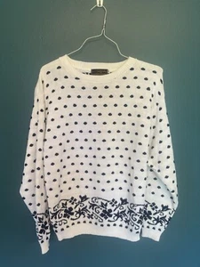 Vintage Eddie Bauer Polka Dot and floral Cotton Sweat Size small *Small Stains* - Picture 1 of 5