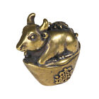 Brass Copper Ware Chinese Zodiac Cow Keychains Ingot Cattle Adorn