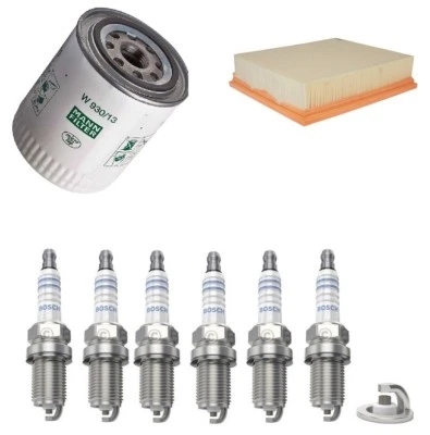 Jaguar Service Kit Fits XJ X300 XJ40 81 Mann Air Oil Filter Bosch Spark Plugs - Image 1 of 4
