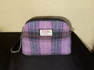 Women’s Luxury Harris Tweed Glen Appin Small Shoulder Bag Purple/Lilac LB1120 - Picture 1 of 10