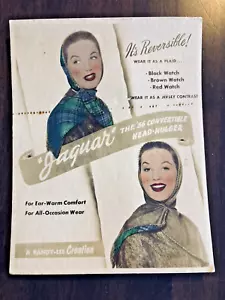 Bufanda para mujer Jaguar encimera publicitaria de la década de 1950 abrazadera de cabeza 8 pulgadas por 10 pulgadas - Imagen 1 de 6