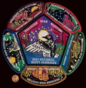 JUEGO DE 6 PARCHES CSP BOY SCOUT BSA NORTH STAR Council oa 16 2023 jsp como nuevo - Imagen 1 de 4