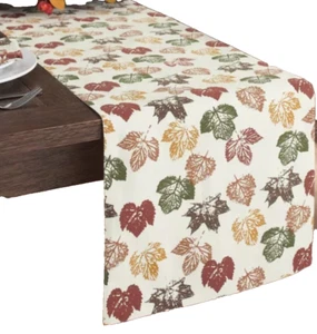 Langer Stoff Innenbereich bedruckter Tischläufer (14""x72"") HERBST, GESTEMPELT HERBSTBLÄTTER, LP - Bild 1 von 16