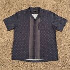 Todd Snyder Albiate Mens Button Up Shirt Navy Blue Size 2XL XXL Short Sleeve AOP