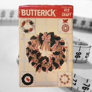 Butterick Craft 412 Christmas Wreaths Uncut Vintage Pattern 1986 - Picture 1 of 6