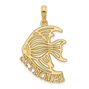 14K Yellow Gold Polished St. Thomas Under Angelfish Pendant - Picture 1 of 5