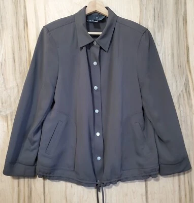 Yansi Fugel Mujer Talla XL Marrón Botón Frontal Cordón Cintura Camisa Chaqueta Nueva con Etiquetas Foto 1 de 4