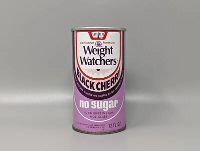 Vintage Weight Watchers Black Cherry 12 oz Steel Empty Can Soda Pull Tab 1970s - Image 1 of 4