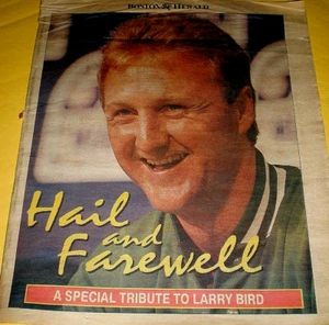 1993 LARRY BIRD "HAIL AND FAREWELL TRIBUTE" 32 PG PULL OUT SECT. PHOTO'S + STATS - Picture 1 of 4