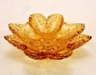 Amber Glass Trinket Dish, Hobstars & Buttons, Candies, Mints, Catch-All, Vintage